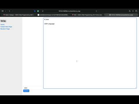 Wiki - CS50’s Web Programming with Python and JavaScript: Project 1