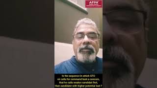 Is the sequence in which GTO calls for command task a concern that he calls weaker candidate first ?