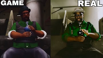 Gta San Andreas with ultra-realistic graphics Gen-3 video to video runway AI (CJ vs big smoke)