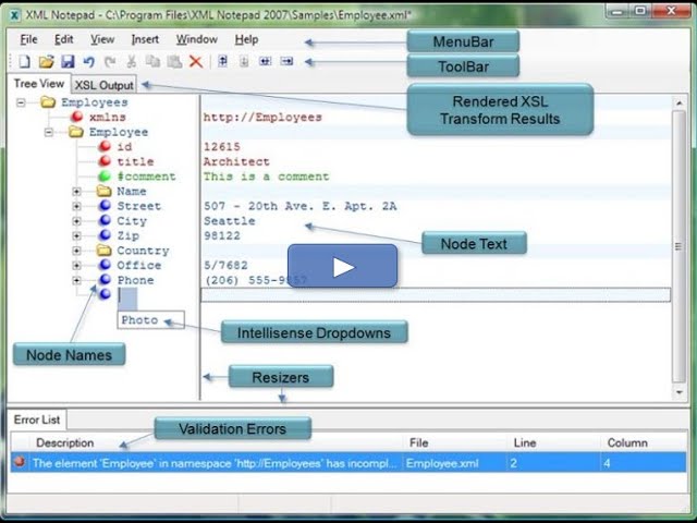 Xmlpad Windows Text Editor For Viewing And Editing XML Files, Schemas