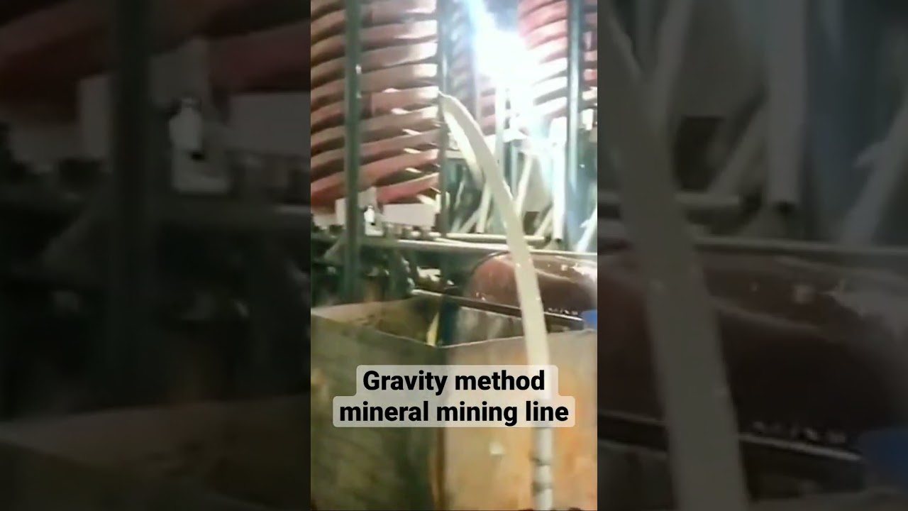 Ball mill, spiral chute, magnetic separator working in gravity method mining line.