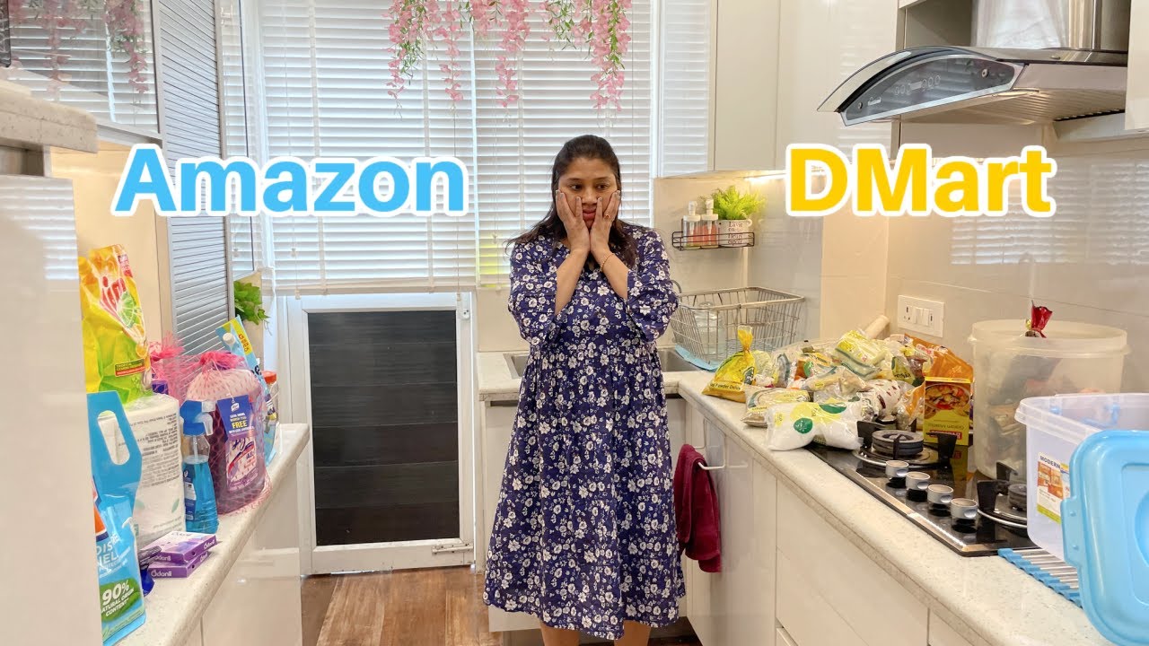 बाप रे 😱 Dmart और Amazon की Grocery में इतना Difference 💰|| Indian Mom Studio