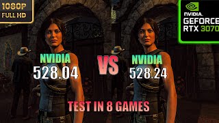 NVIDIA Drivers (528.02 vs 528.24) RTX 3070 Test in 8 Games in 2023