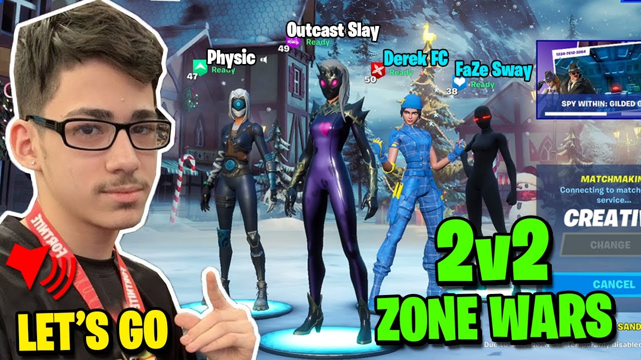 FaZe Sway & Derek FC vs Outcast Slay & Physic - INSANE 2V2 Creative Zone Wars
