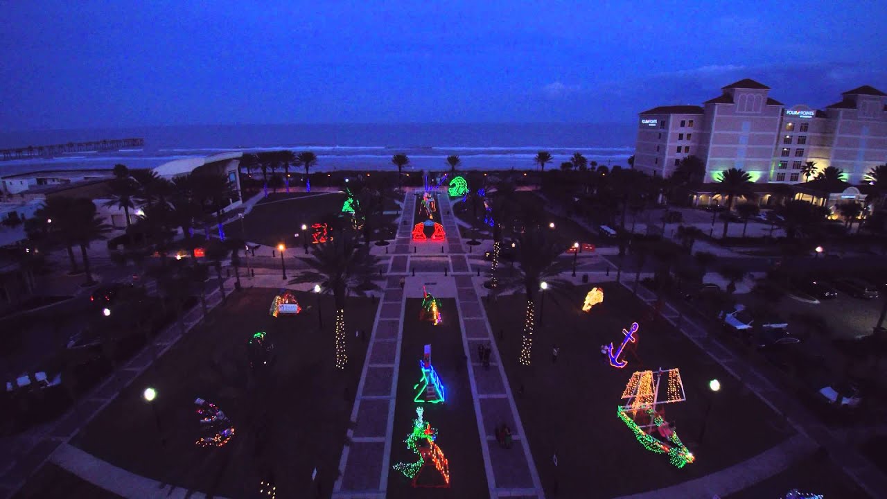 Drone Jacksonville Beach Christmas lights YouTube