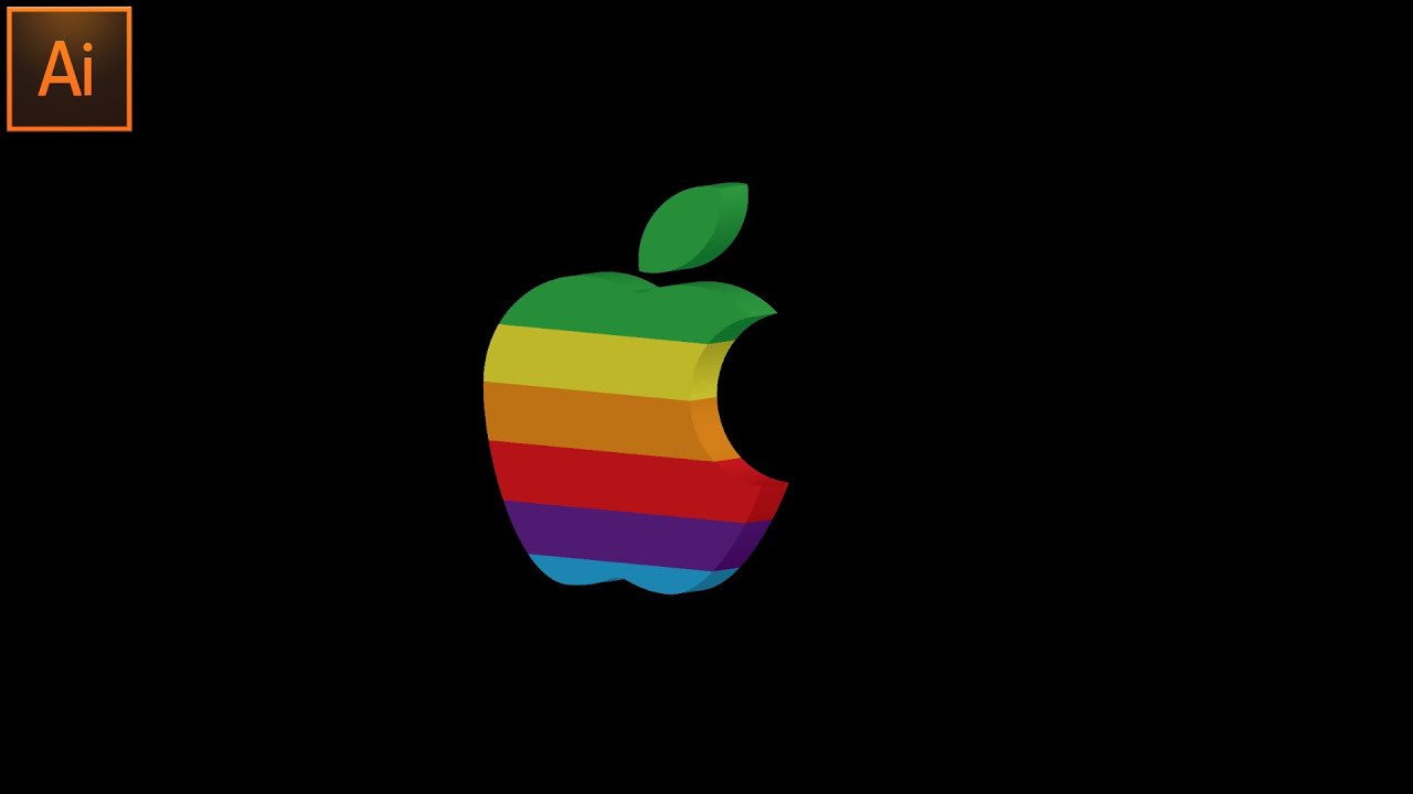 How to Design 3D Apple Logo With Colors in Adobe Illustrator Tutorial ...