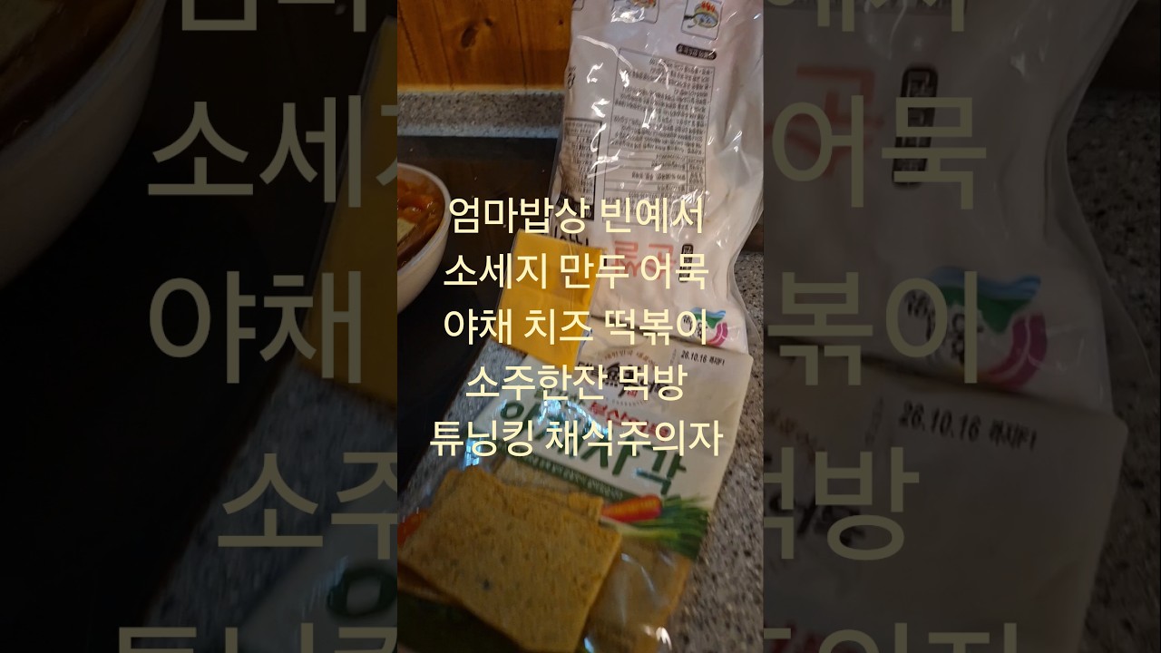 #엄마밥상 #빈예서 소세지 만두 어묵 야채 치즈 떡볶이 #소주한잔 #먹방 #튜닝킹 #채식주의자