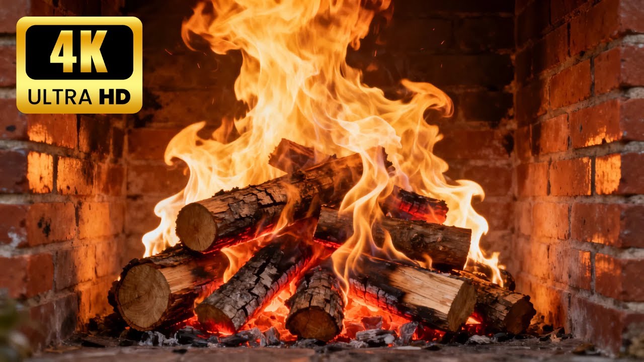 🔥 FIREPLACE Glow NIGHTS with Cozy HEARTH Crackles and Dim EMBER Fire for PEACEFUL Holiday SEASON
