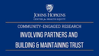 Involving Partners and Building & Maintaining Trust
