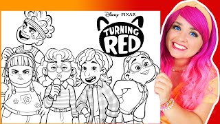 Coloring Turning Red Mei Mei & Her Friends Disney Coloring Pages | Mei, Abby, Priya, Miriam & Tyler
