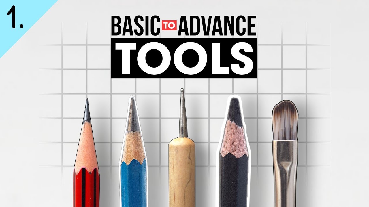 Drawing Tools - Basic to Advance Portrait Drawing ( Lesson 1 ) - for Beginners