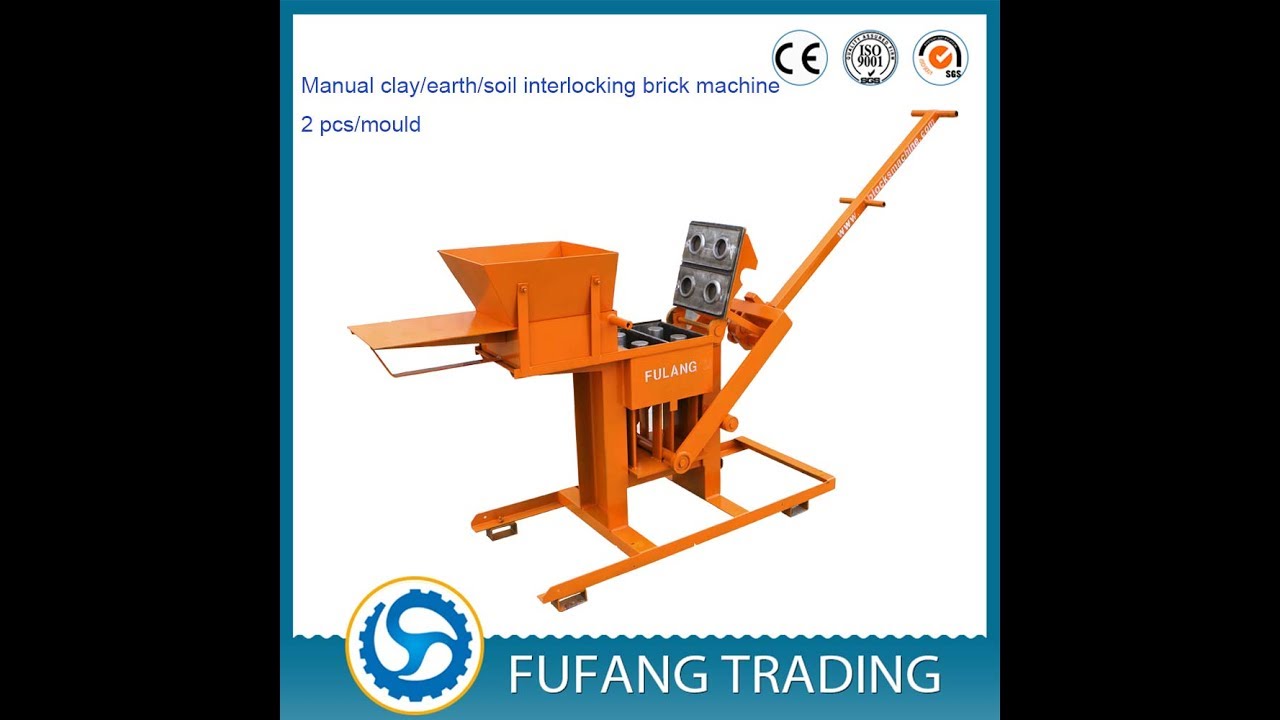 FL2-- 40 small manual compressed earth interlocking brick making ...