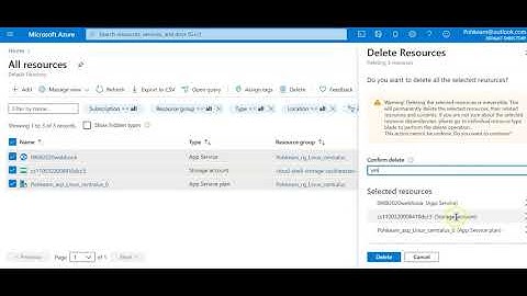 How to delete resources in Azure