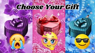 🎁Choose your gift 🤩🤮 | 3 gift box challenge | Blue, Pink & Purple | 2 good and one bad | Quiz Choose
