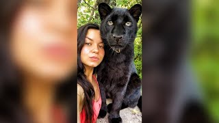 Panther Luna explains how to behave 🐆/ Leopard and Rottweiler in an enclosure with a human🐕🐆