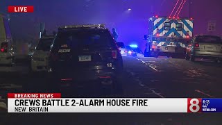 Crews battle structure fire in New Britain