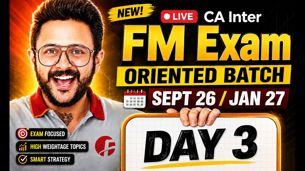 CA INTER FM EXAM ORIENTED FAST TRACK BATCH SEPT'26 I DAY 3 I RATIO ...
