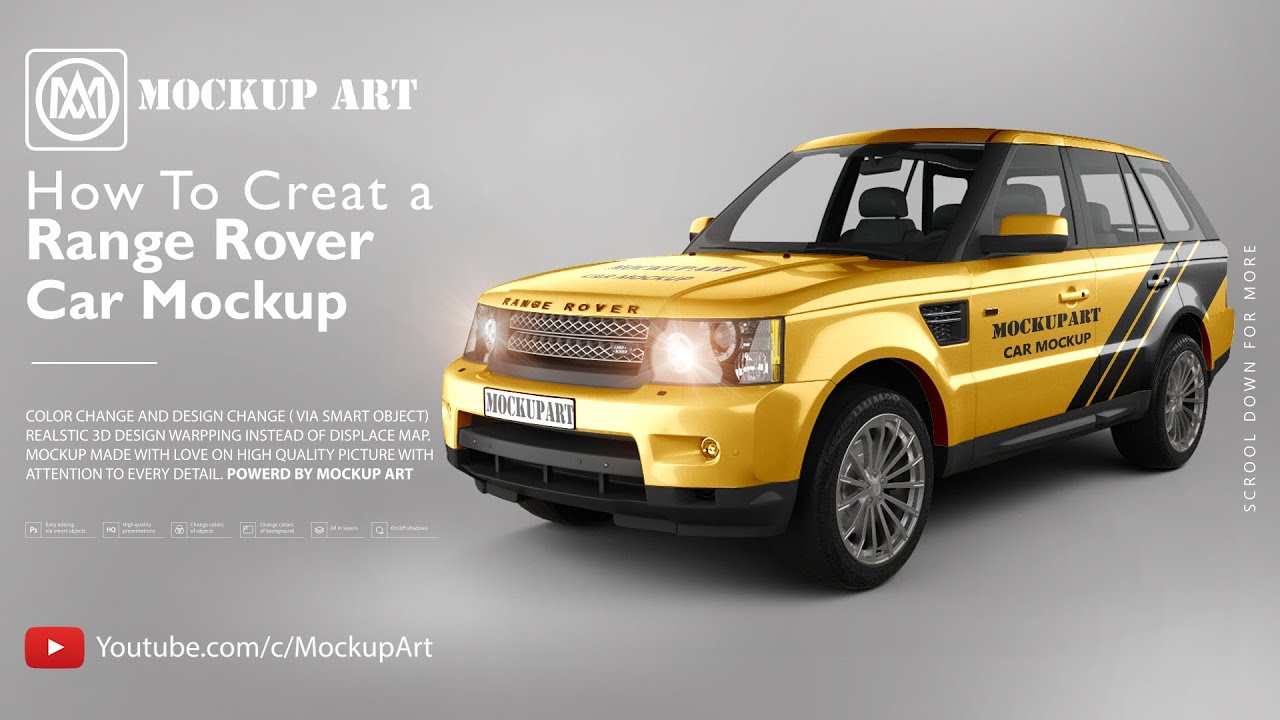 How to make a Range Rover mockup | Photoshop Mockup Tutorial - YouTube