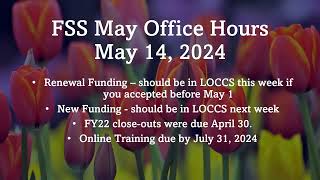 Family Self-Sufficiency Office Hours: May 14, 2024