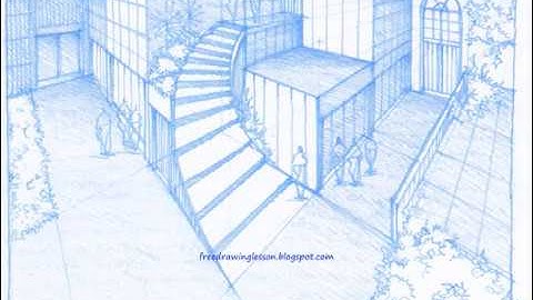 Draw a box : A townscape... steps... in a multi point perspective.. monochrome. #shorts