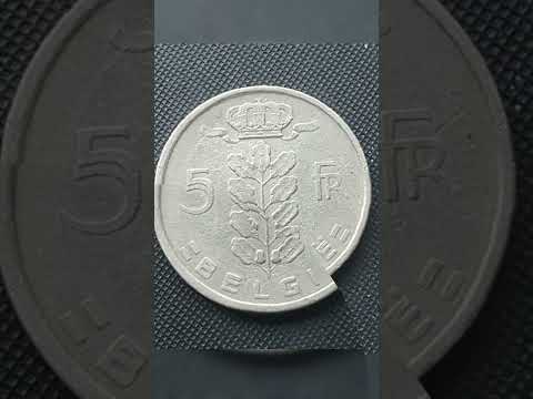 1950 BELGIUM 5 francs 1 franc coin value...