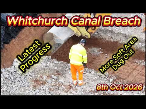 Llangollen Canal Breach 8th October - whitchurch - more soft spots excavated #djidrone