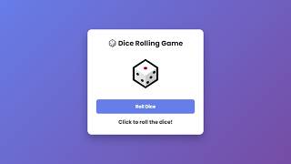 Dice Rolling Game Using HTML CSS JavaScript | Beginner JavaScript Project 🎲 #DiceGame #HTMLCSSJS