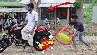 Tyre Puncture Prank with Popping Balloons | Watch The REACTION with Popping Balloons Prank ( Part 1)