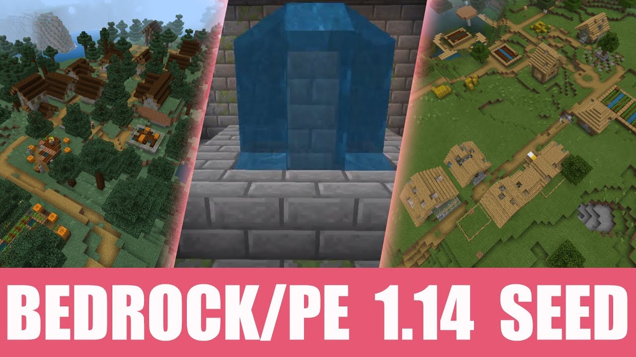 Minecraft Bedrock/PE 1.14.20 Seed: Taiga village at spawn and