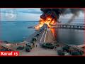 Russians wait new attack on Crimean bridge; vulnerable section is blocked by a barges and barriers