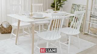 BELIANI - Extending Dining Table White with Light Wood MIRABEL 1