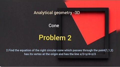 Analytical Geometry -3D (cone) in Tamil | THIRUVALLUVAR UNIVERSITY