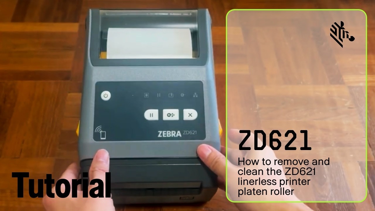 How to Remove and Clean the ZD621 Linerless Printer Platen Roller | Zebra