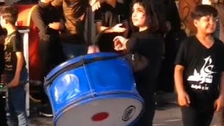 Arab girl playing drum