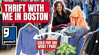 The Worker gave me a Crazy Deal!!  HUGE Boston Goodwill Haul THRIFT with ME! Poshmark & EBay