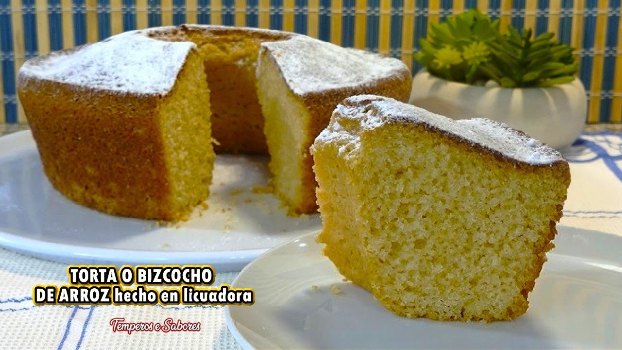 TORTA O BIZCOCHO DE ARROZ hecho en licuadora Fácil Delicioso y sin Gluten