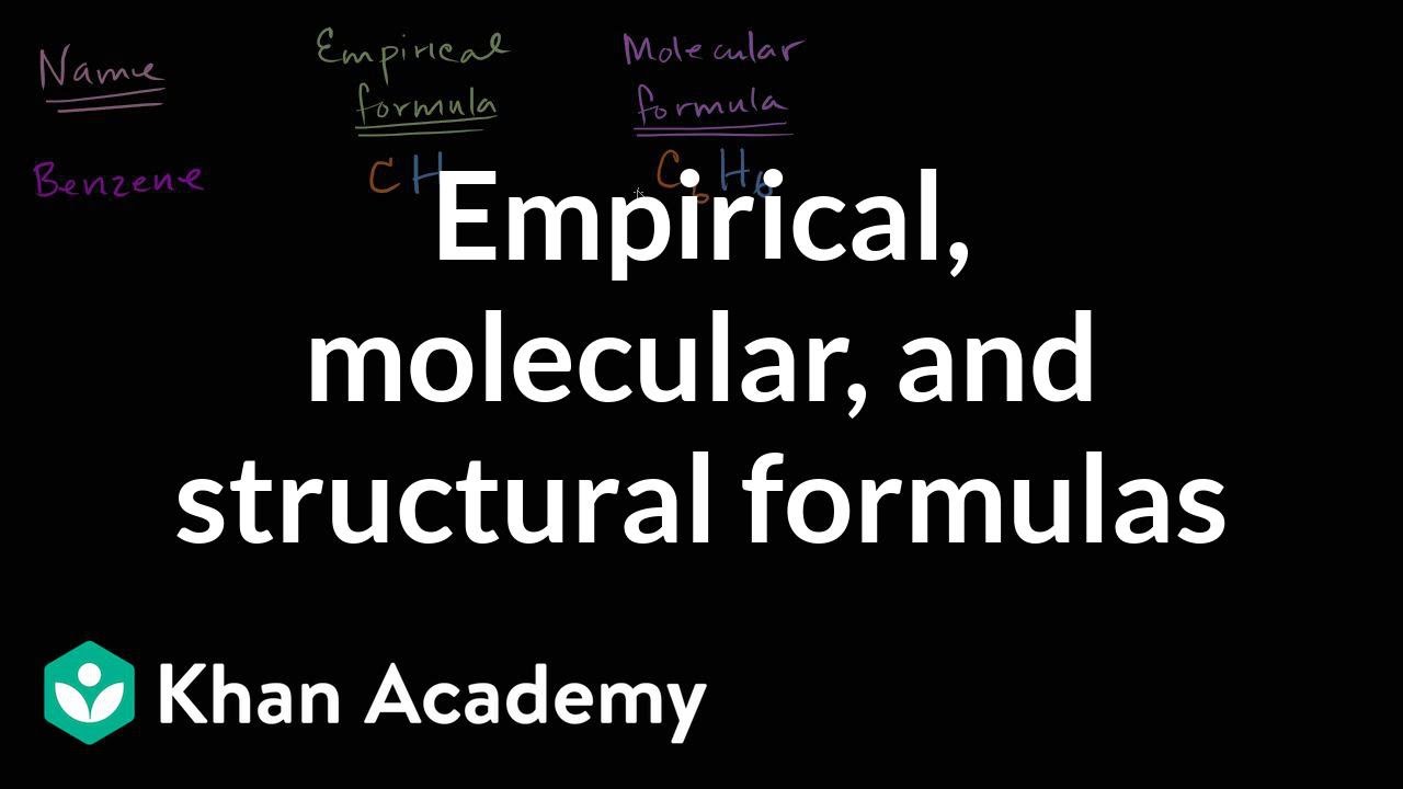 Empirical Molecular And Structural Formulas Video Khan Academy