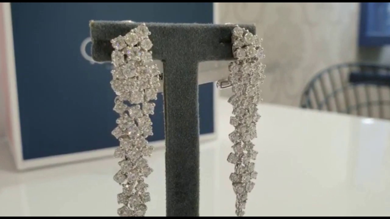 Diamond Dangle Earring | Queen Diamonds | Diamond Earring | 4 Prong Setting Earring | GDP