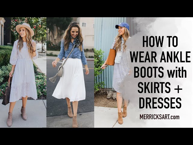 how to wear ankle boots with dresses