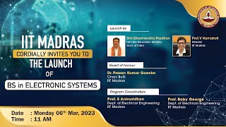 LIVE _ The Launch of BS in Electronic Systems by IIT Madras