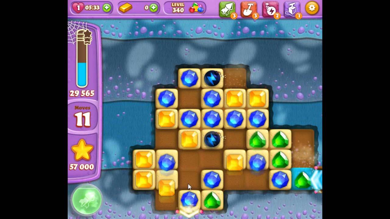 Diamond Digger Saga level 340 with 2 colorbomb boosters 😈