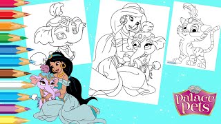 Coloring Disney Princess Jasmine, Sultan & Taj Palace Pets Coloring Pages screenshot 3