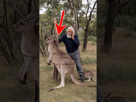 The moment of saving a kangaroo stuck in barbed wire