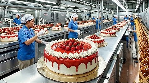 How Millions of Cakes Are Made in a Factory | The Secrets of Mass Cake Production Europe’s
