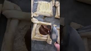 پف بايستري بالكاسترد? والنوتيلا ?Puff pastry With Custard and Chocolate Shorts