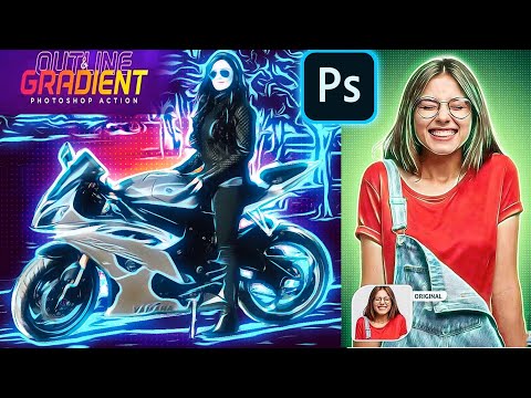 Outline & Gradient Photo Effect | Photoshop Action