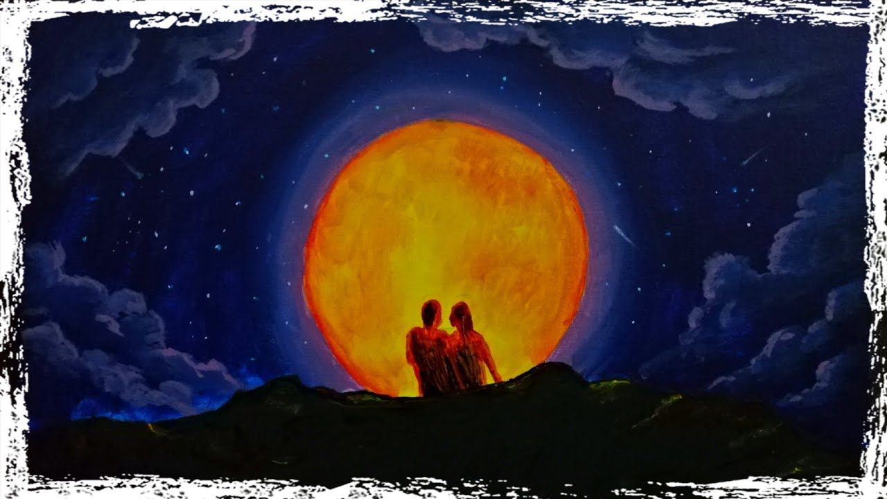 I Love You To The Moon And Back Painting Youtube