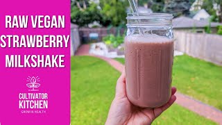 Strawberry Milkshake  Raw Vegan Recipe