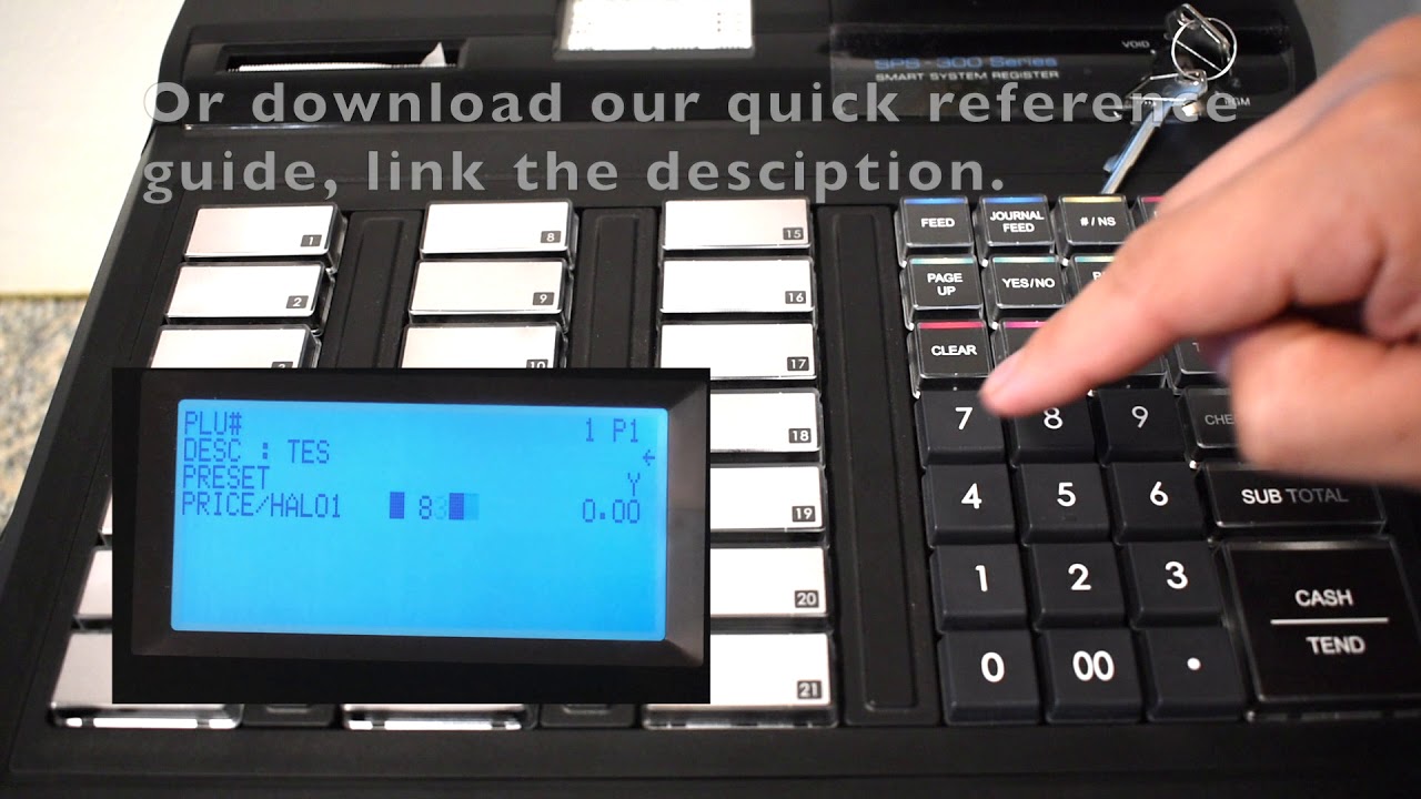 How to program a Preset Item (Fixed Price) on the SAM4s SPS300 Cash Register Series. YouTube