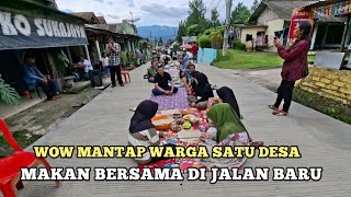 Wow mantap warga satu desa makan bersama di jalan baru🤩